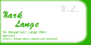 mark lange business card