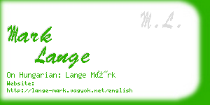 mark lange business card